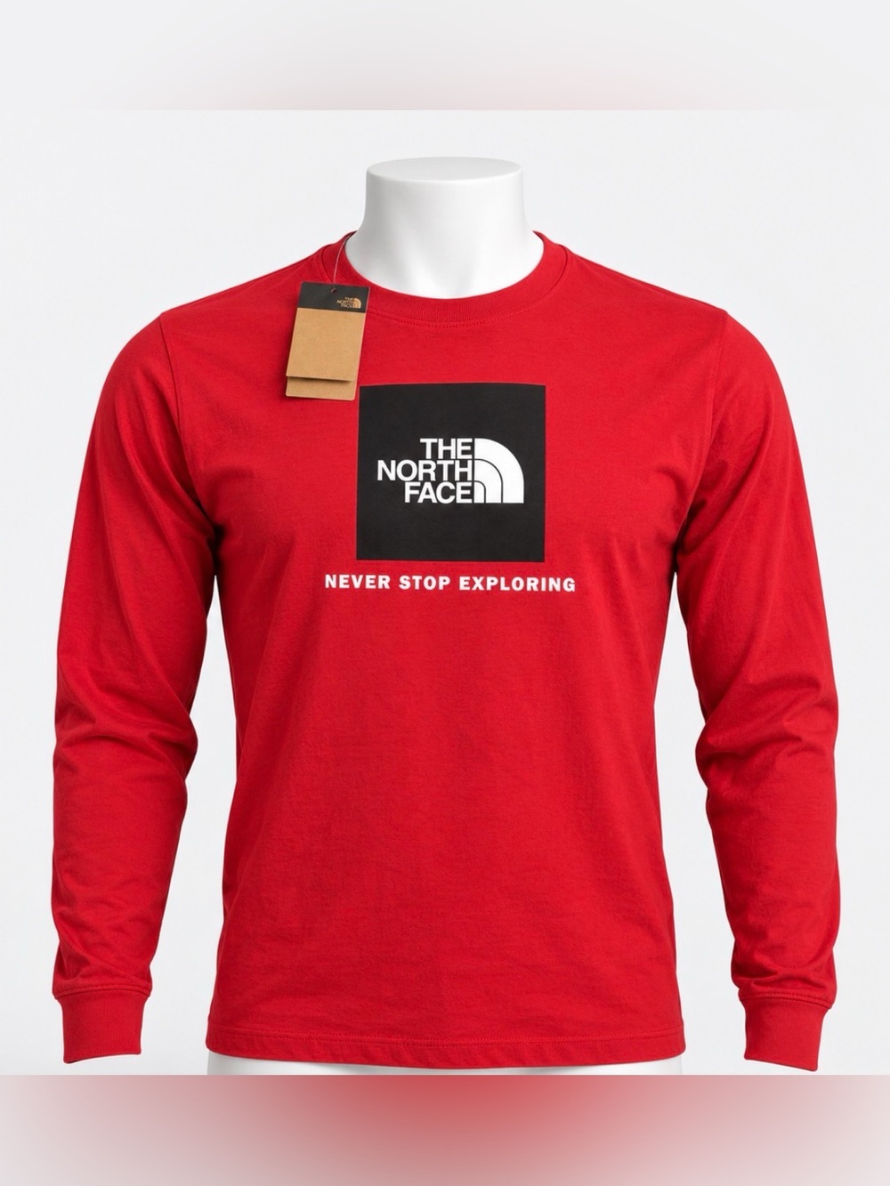 The North Face Evolution Box NSE Long Sleeve Shirt Men M Red NWT